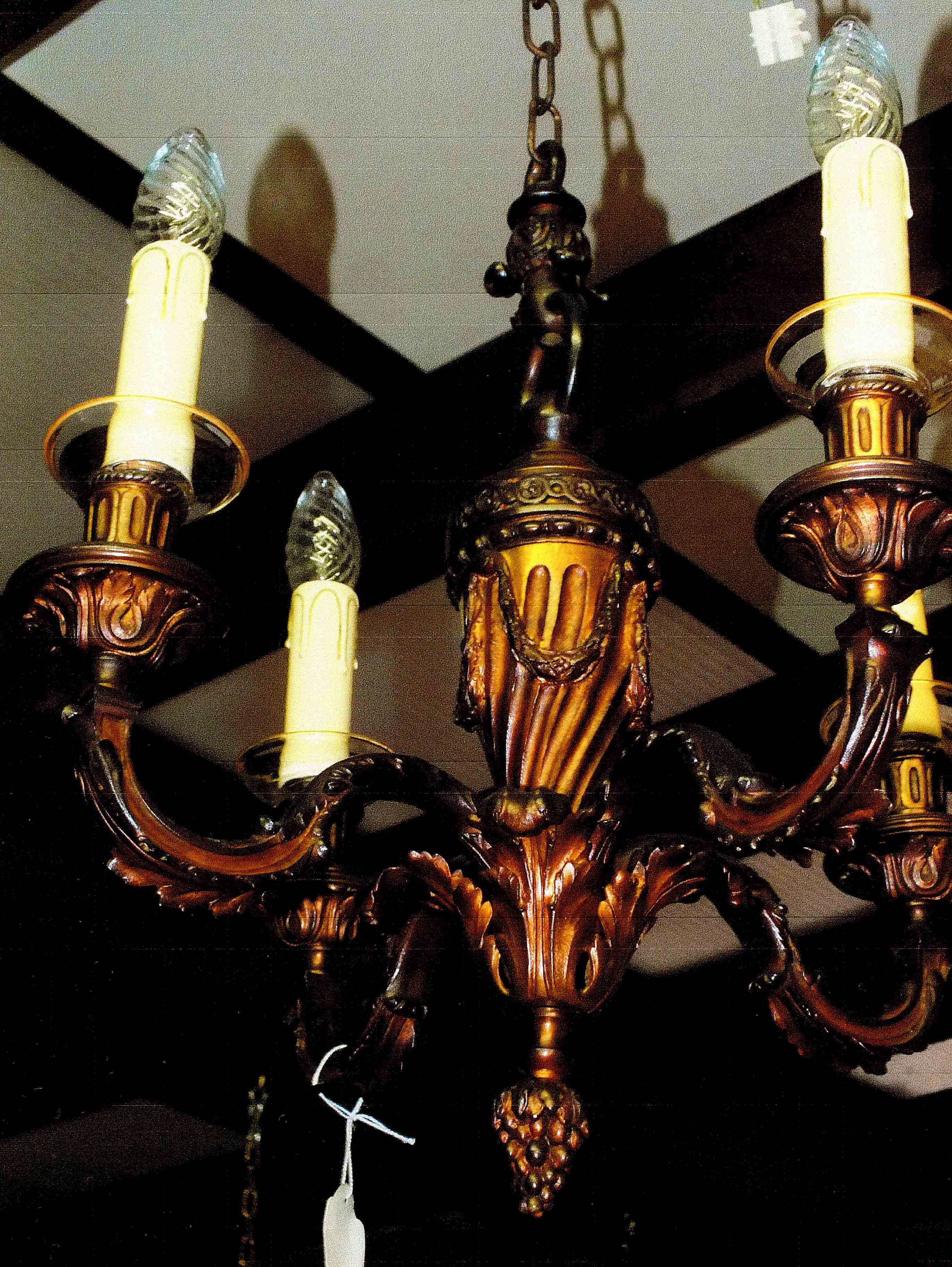 Люстра из бронзы, 4 лампы 19 век, 71х43см